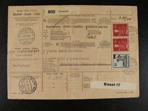 1956 Switzerland Visa/Passport  