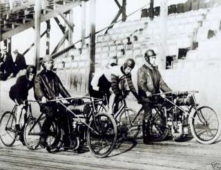   Speed Bicycle Racing Drafting Behind Motorcycles Stadium Track  