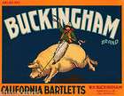 CRATE LABEL PIG BUCKINGHAM BARTLETTS REPRO PAPER CANVAS
