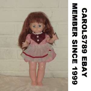 Vintage 14 horsman girl doll red hair vinyl blue eyes  
