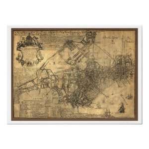  Town of Boston Map   1769 Print