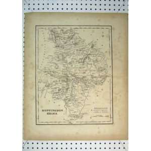  Antique Map Huntingdonshire England Old Print