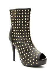 Black Brass Stud Booties