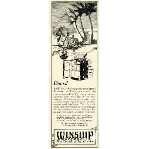  1925 Ad W. W. Winship Wardrobe Travel Trunks Suitcase 