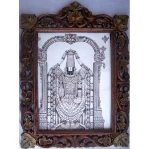  Lord Venkateswara elegant poster painting in wood craft 