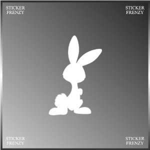 Rabbit Bunny Cartoon Funny Silhouette Decal White Animal Vinyl Decal 