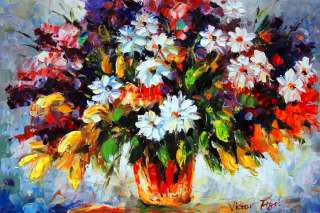 Floral haircut museum quality original eye catching oil painting on 
