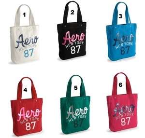 Aeropostale Sequin Tote Bag Purse / Cotton Canvas NWT $39.50 Retail 