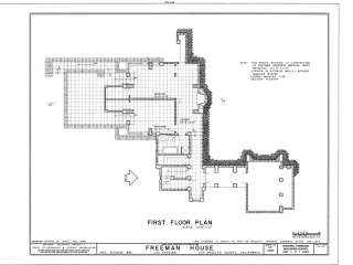 Frank Lloyd Wright   Freeman House, blueprints  