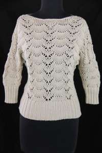 Womens ANN TAYLOR LOFT Gray Scalloped Knit SWEATER shirt top XS  
