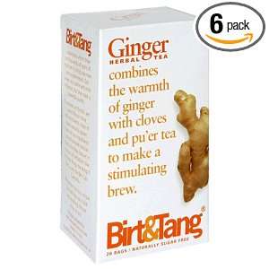 Birt&Tang Ginger Herbal Tea, Naturally Sugar Free, Tea Bags, 20 Count 