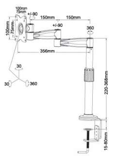 LCD TV Monitor Desk Mount 19 20 21 22 23 24 VESA  