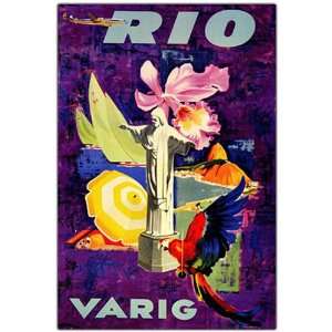  Rio Varig Framed 18x24 Canvas Art 