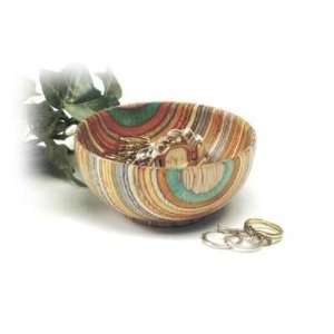 Small Rainbow Multi Colored Wooden Bowl (3.5 inches, 1/2 