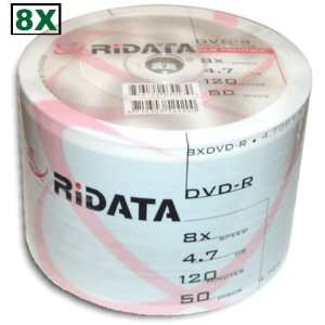 Ridata 8X DVD R White Inkjet Hub Printable 600 Pack in Shrinkwrap