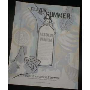  Absolut Vanilia Flavor The Summer 2004 Magazine Print Ad 