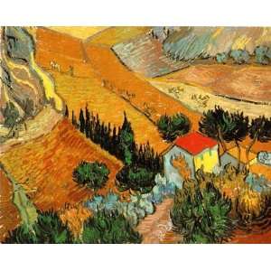 , Art Reproductions, Vincent Van Gogh, Paysage avec une Maison et un 