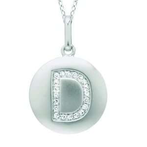  14K White Gold GH Diamond D Round Pendant Arts, Crafts 