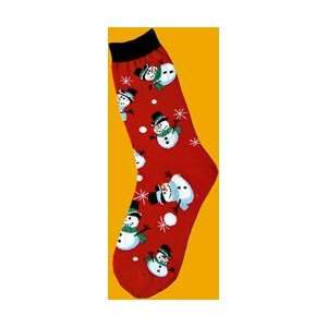  Foot Traffic Red Snowmen Christmas Womens Socks 