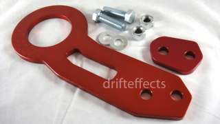 RED ANODIZED ALUMINUM JDM TOW HOOKS FRONT & REAR SET  