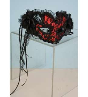 Lace Venetian Mardi Gras Half Mask Costume Adult Std  