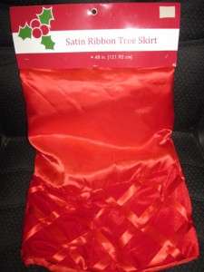 NEW 48 Red Tree Skirt Velvet & Ribbon Edge Nice Look  