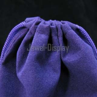 50 Deep Purple Velvet Square Jewellery Pouch Bag 7x9cm  