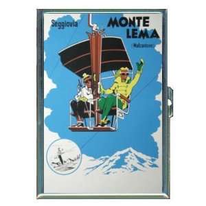  Italy Ski List Retro Travel Ad ID Holder, Cigarette Case 