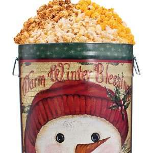 Popcorn Tin   Winter Blessings  Grocery & Gourmet Food