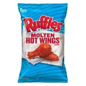 Frito Lay Ruffles Molten Hot Wings Flavored Potato Chips, 2.5oz Bags 