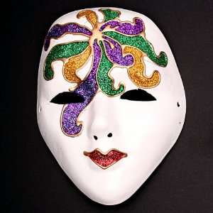 Paper Mache Glitter Mardi Gras Mask