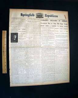 GERMANY Unleashes U BOATS Submarines 1917 Newspaper WAR  