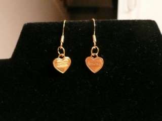 COACH Tiny HEART *VD* Charms & 14 kt GoldP Earrings FREE+ONLY EB
