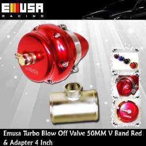   Turbo Universal Blow Off Valve VBand Red & Adapter 4  Automotive