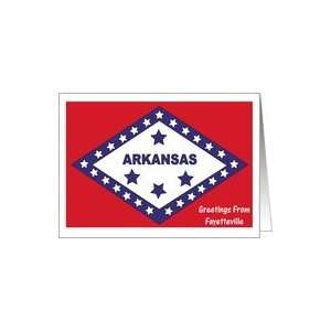 Arkansas   City of Fayetteville   Flag   Souvenir Card Card