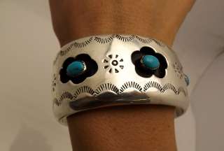 Sterling Silver Native American Turquoise Cuff Bracelet  