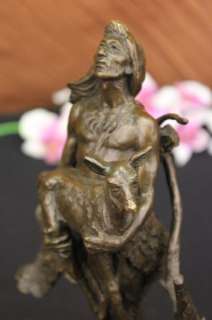 Native American Indian Warriors Chief Bronze Statue Figurine Sculpture 