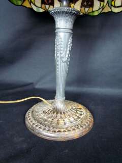 Antique American 1920s Table Lamp with TOP Quality Leaded Shade  