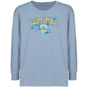UT Vols T Shirt  Tennessee Lady Vols Youth Light Blue Splatter Long 