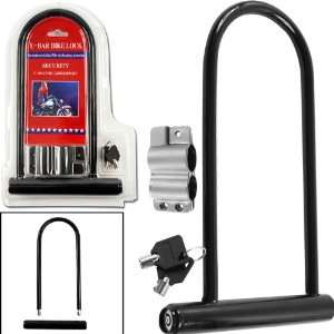  Secure U Bar Bike Lock w/ 2 Keys and Carrier Bracket 