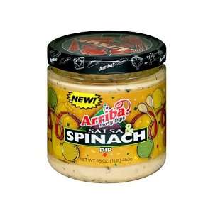 Arriba, Salsa Dip Spinach, 16 Ounce (6 Pack)  Grocery 