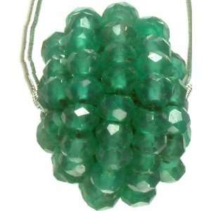    Faceted Beaded Green Onyx Necklace Center   