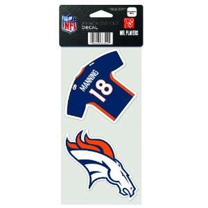  NFL Denver Broncos Manning 4 by 8 Die Cut Decal Sports 