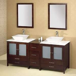 Ronbow Vanities CC1106 JUNO 70 quot Double Vanity with Center Drawer 