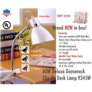  American Lighting 9345W 60W Deluxe Gooseneck Clip On Desk 