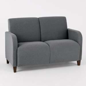  Siena Two Seat Loveseat Heather Bluebell Fabric/Cherry 