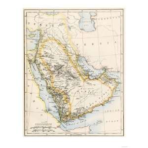  Map of Arabia, 1870s Premium Poster Print