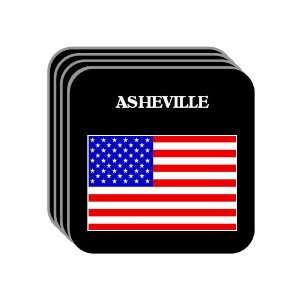  US Flag   Asheville, North Carolina (NC) Set of 4 Mini 
