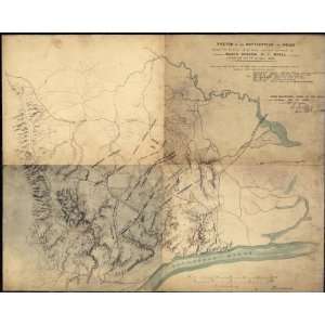  1862 Civil War map of Battle of Shiloh, Tennessee