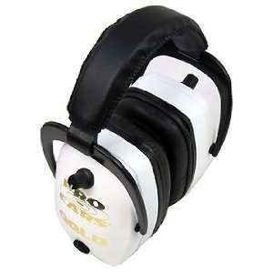 Pro Mag Gold NRR 33 White Shooting/Flight Crew Ear Muff with 3.55 mini 